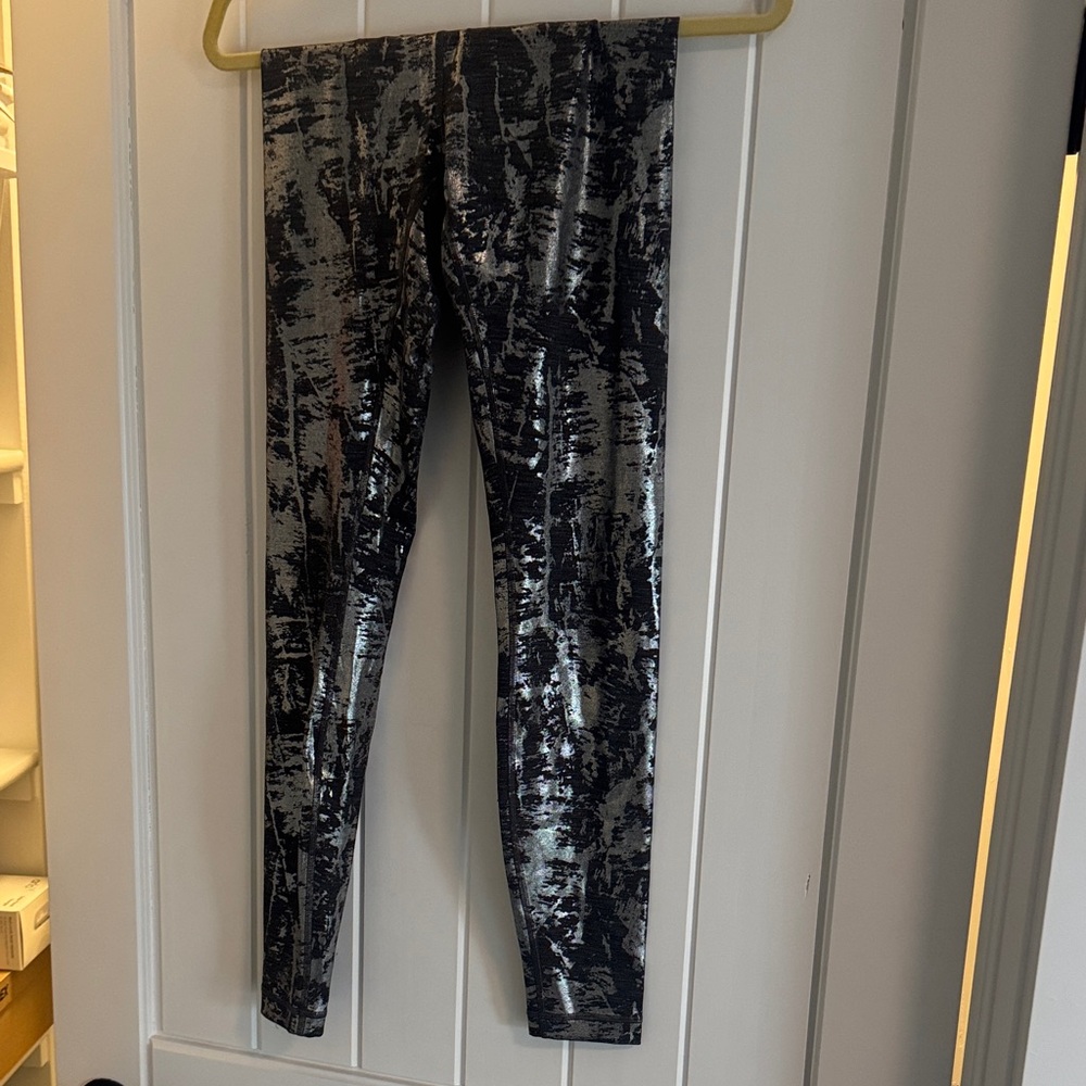 Lululemon Metallic Black and Silver Leggings